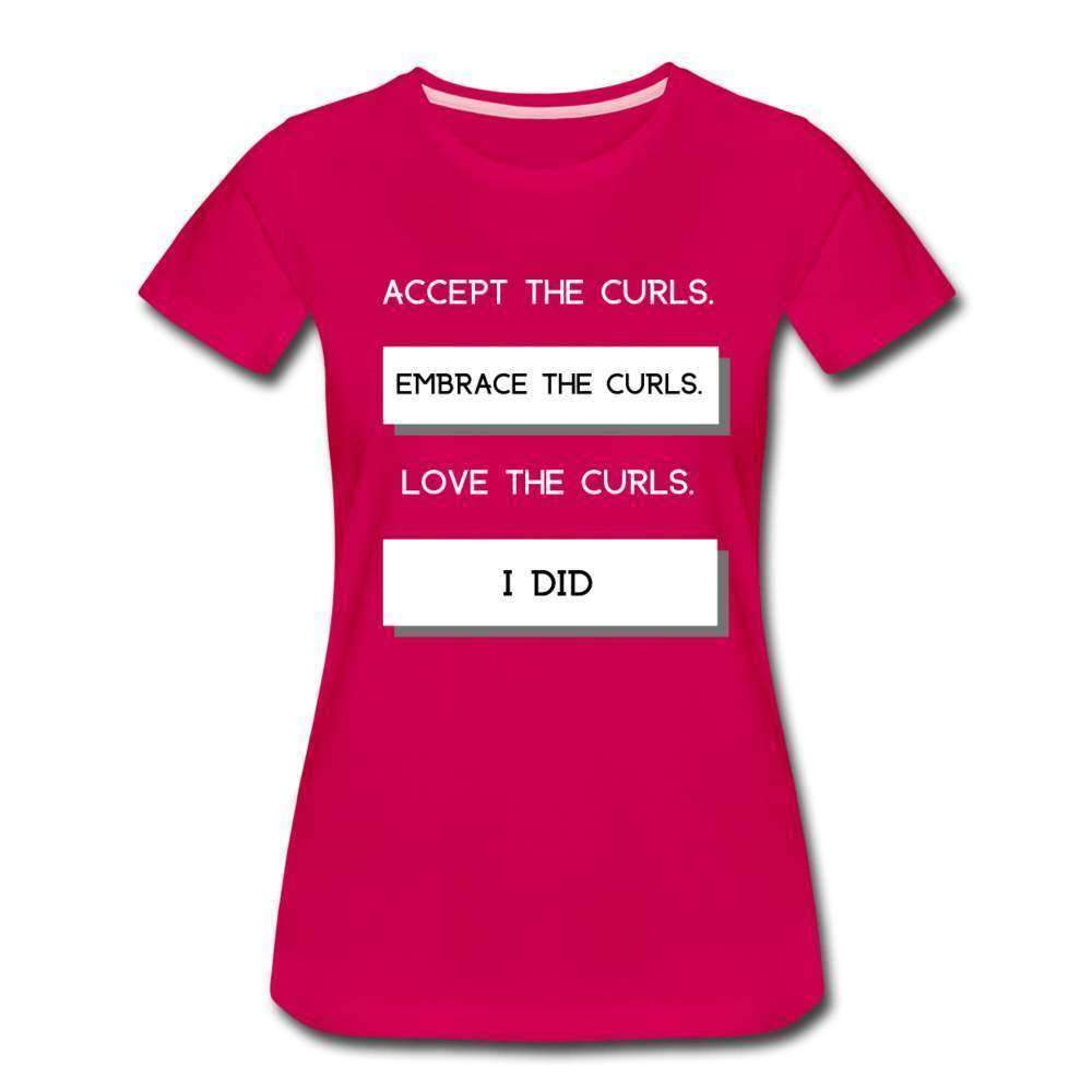 Accept The Curls Youth/Women T-Shirt (White Print)-Riley's Way-Girls Clothes,Girls T-shirts,Shop,T-Shirts,Women,Women T shirts,Youth/Women
