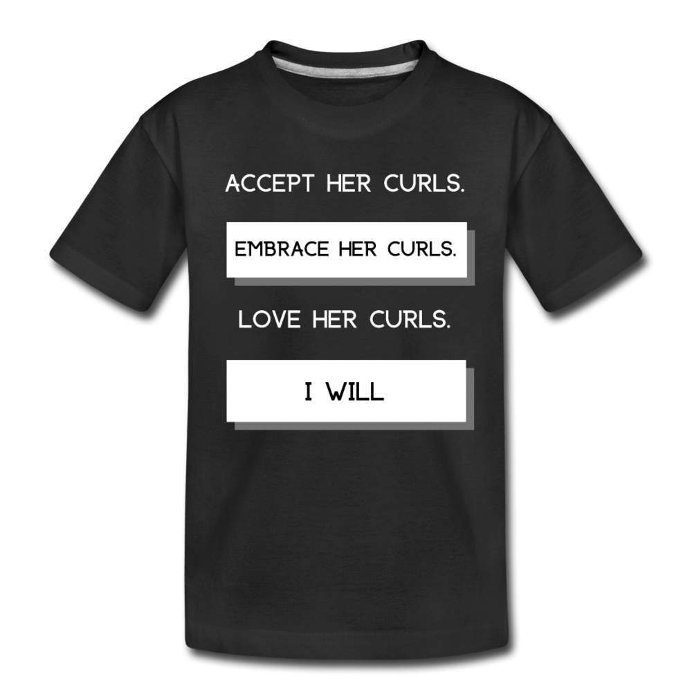 Accept Her Curls Boys T-Shirt (White Print)-Riley's Way-Boy's T shirts,Boys,Shop,T-Shirts,Together T-shirts