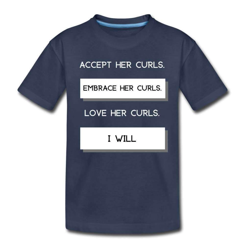 Accept Her Curls Boys T-Shirt (White Print)-Riley's Way-Boy's T shirts,Boys,Shop,T-Shirts,Together T-shirts