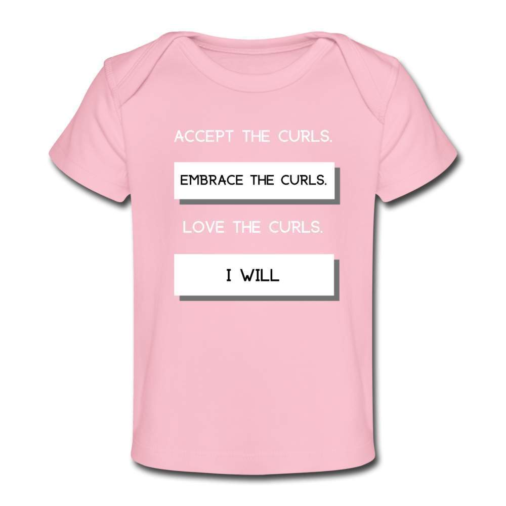 Accept The Curls Girl Organic T-Shirt (White Print)-Riley's Way-Girls Clothes,Girls T-shirts,infant,Infants,Shop,T-Shirts