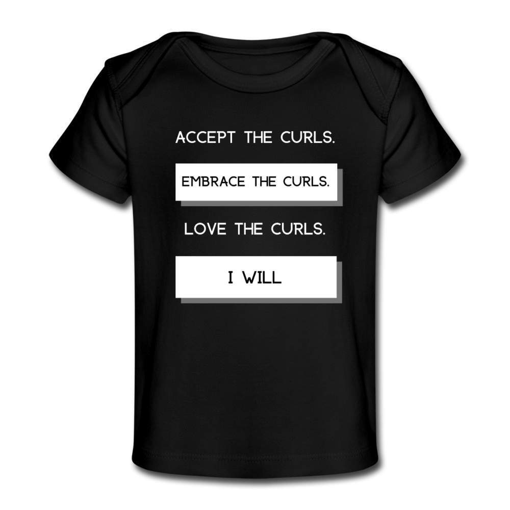 Accept The Curls Girl Organic T-Shirt (White Print)-Riley's Way-Girls Clothes,Girls T-shirts,infant,Infants,Shop,T-Shirts