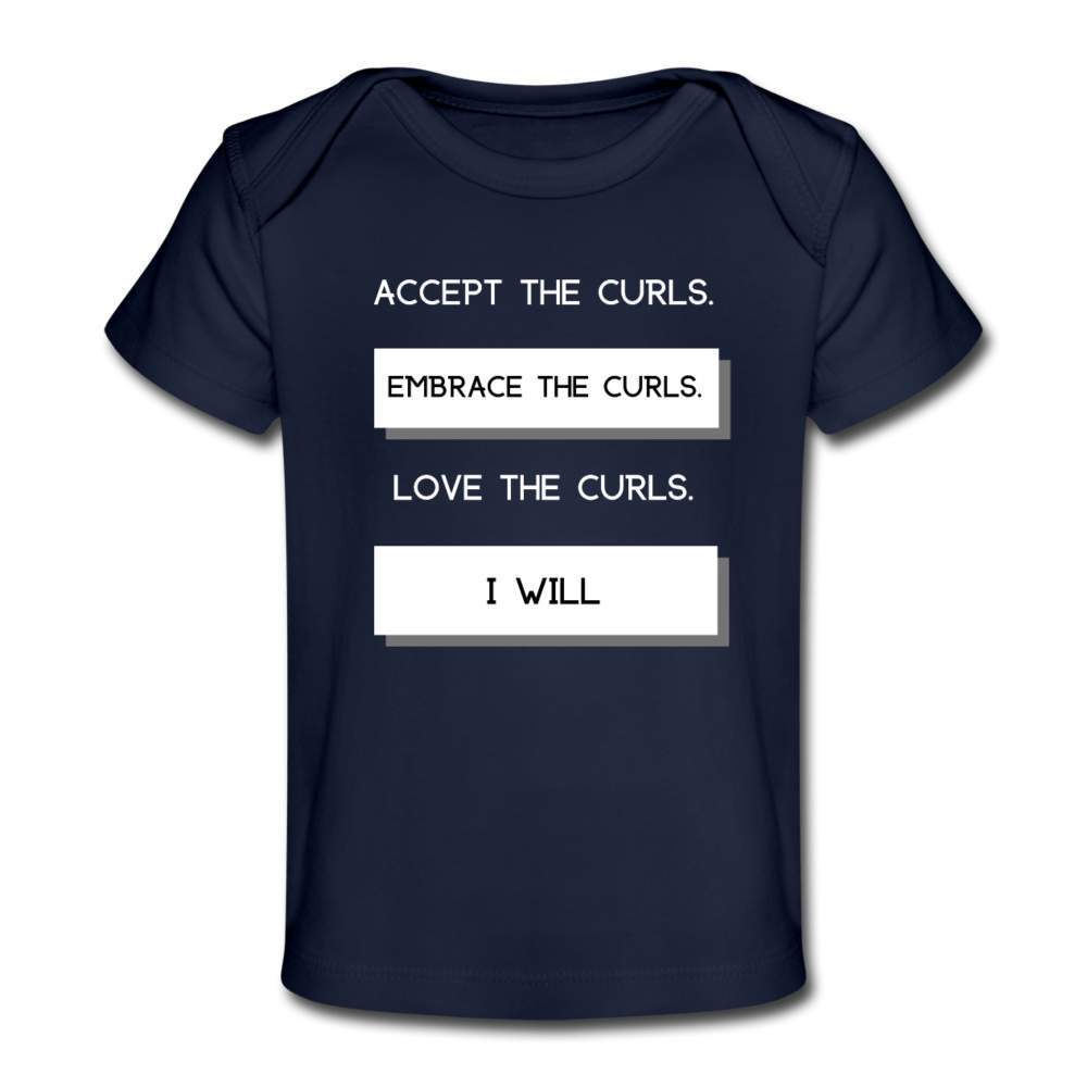 Accept The Curls Girl Organic T-Shirt (White Print)-Riley's Way-Girls Clothes,Girls T-shirts,infant,Infants,Shop,T-Shirts