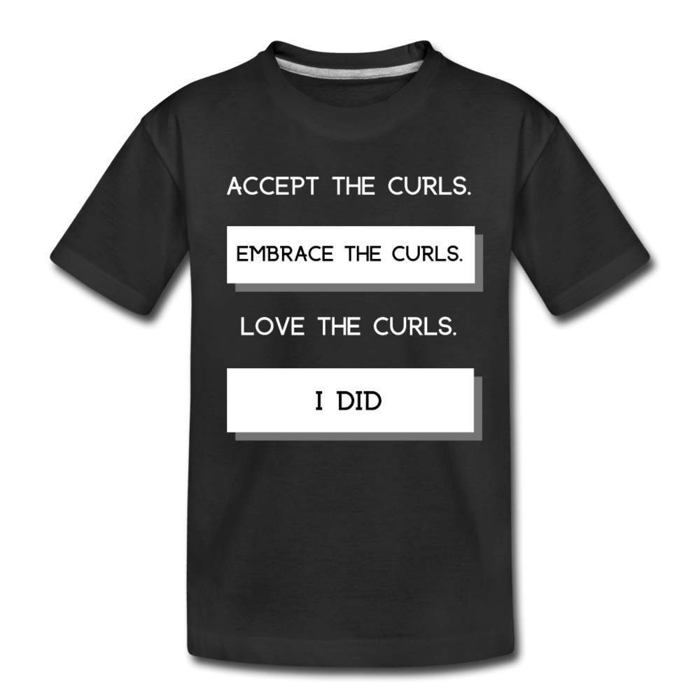 Accept The Curls Girl Youth T-Shirt-Riley's Way-Girls Clothes,Girls T-shirts,Shop,T-Shirts,youth apparel