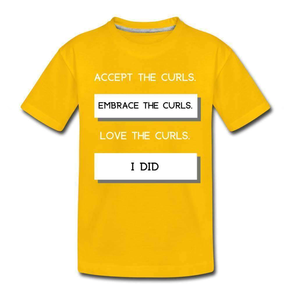 Accept The Curls Girl Youth T-Shirt-Riley's Way-Girls Clothes,Girls T-shirts,Shop,T-Shirts,youth apparel