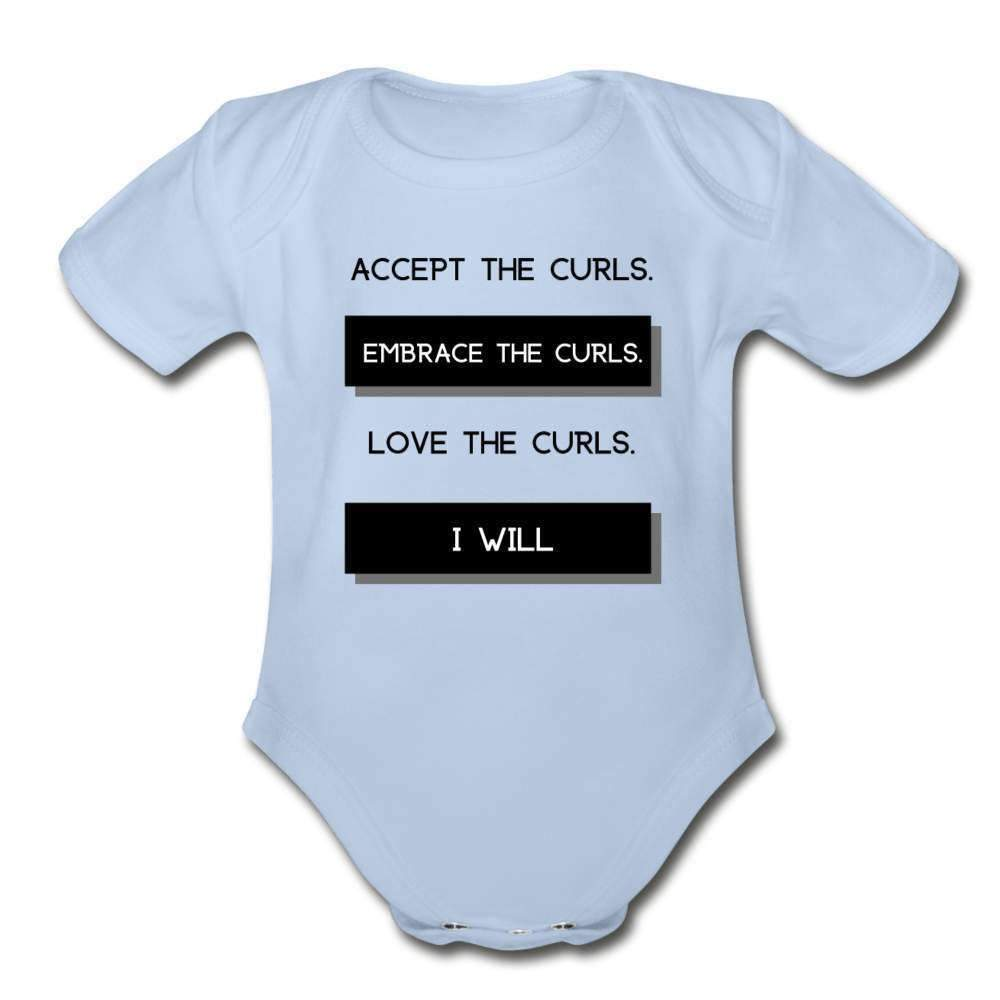 Accept The Curls Organic Girl Onesie (Black Print)-riley's way-Girls Clothes,infant,Infants,Shop