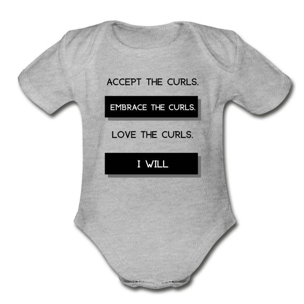 Accept The Curls Organic Girl Onesie (Black Print)-riley's way-Girls Clothes,infant,Infants,Shop