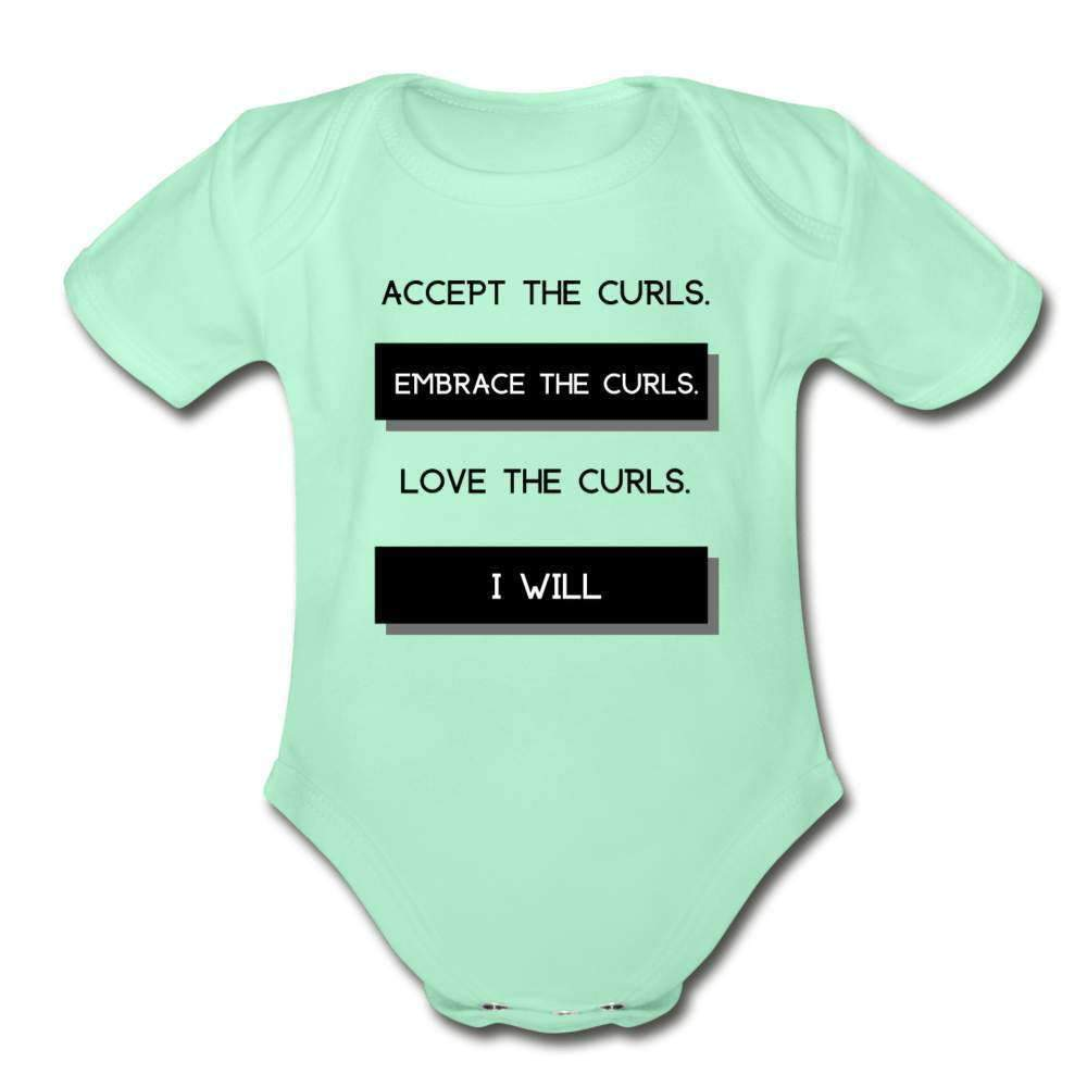 Accept The Curls Organic Girl Onesie (Black Print)-riley's way-Girls Clothes,infant,Infants,Shop