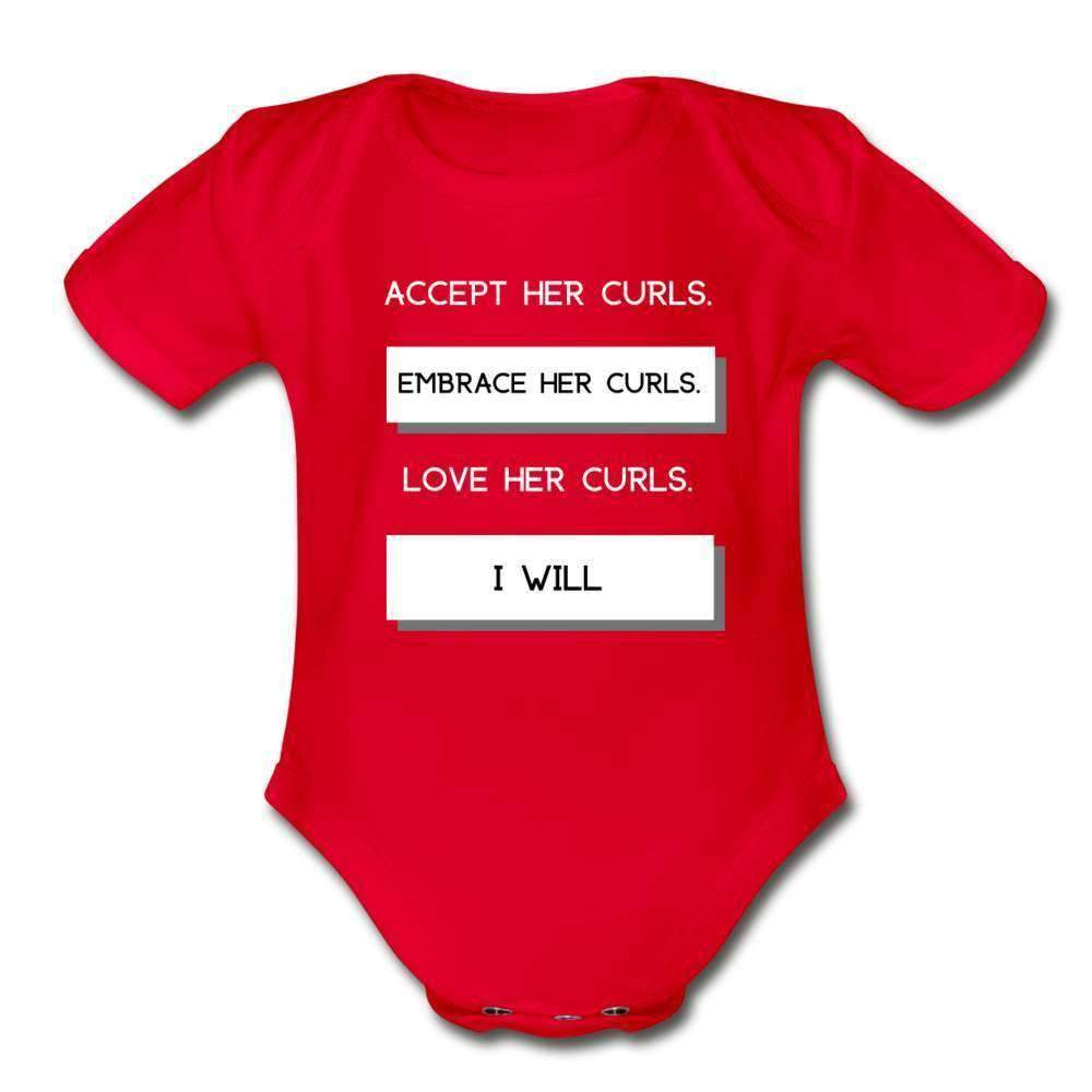 Accept Her Curls Organic Boy Onesie (White Print)-Riley's Way-Boy Infants,Boys,Shop