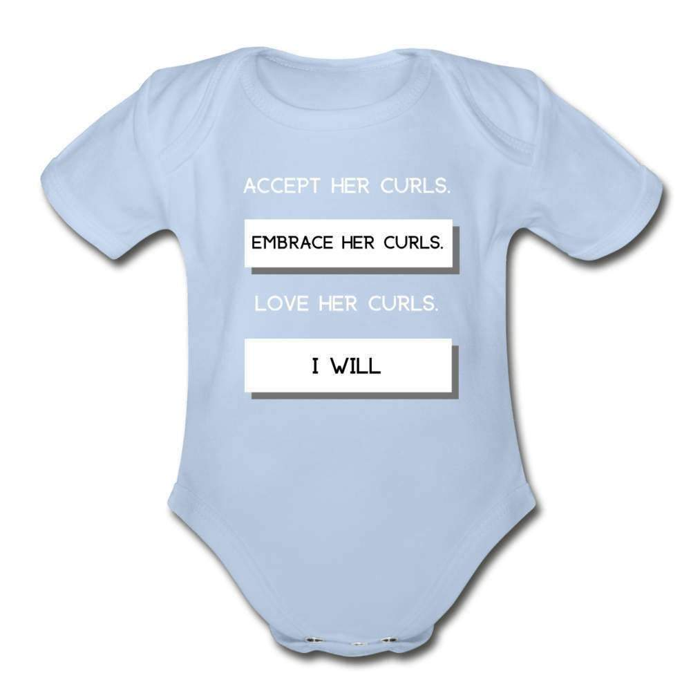 Accept Her Curls Organic Boy Onesie (White Print)-Riley's Way-Boy Infants,Boys,Shop