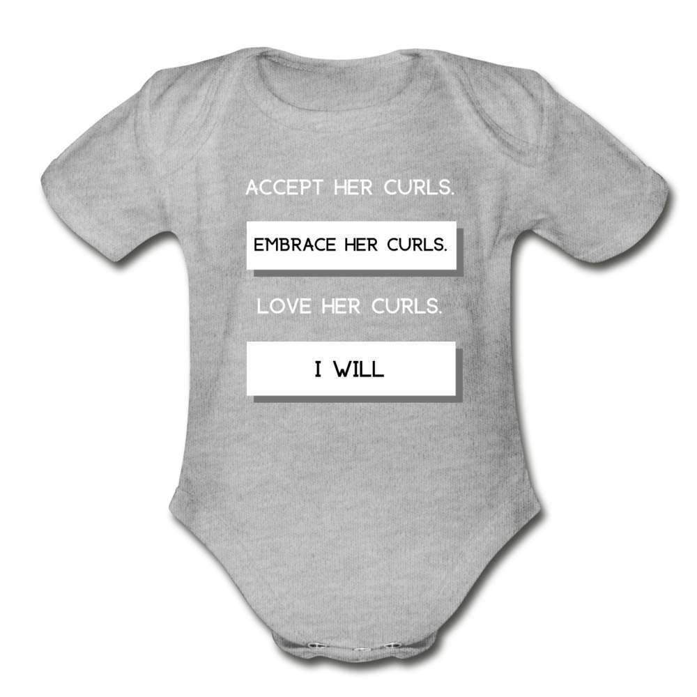 Accept Her Curls Organic Boy Onesie (White Print)-Riley's Way-Boy Infants,Boys,Shop