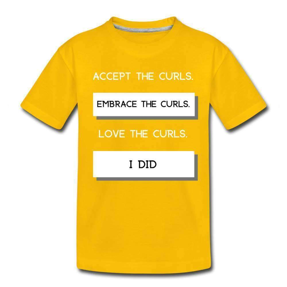 Accept The Curls Girls Youth T-Shirt-Riley's Way-Girls Clothes,Girls T-shirts,Shop,T-Shirts,youth apparel