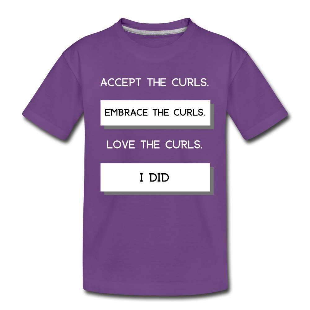 Accept The Curls Girls Youth T-Shirt-Riley's Way-Girls Clothes,Girls T-shirts,Shop,T-Shirts,youth apparel