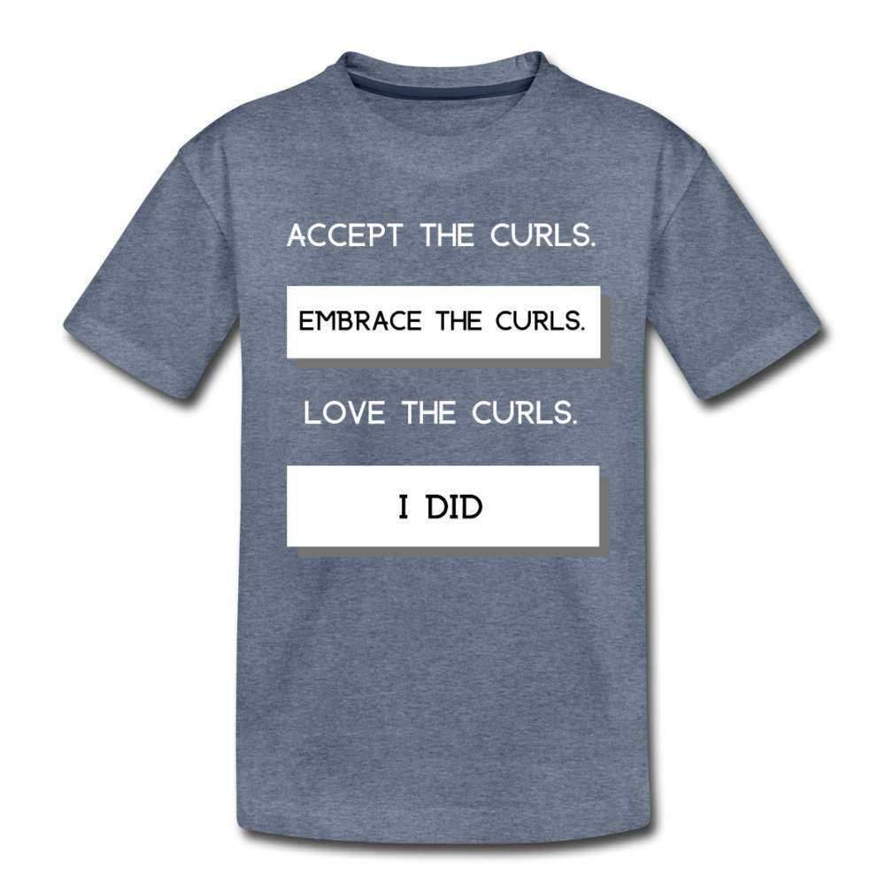 Accept The Curls Girls Youth T-Shirt-Riley's Way-Girls Clothes,Girls T-shirts,Shop,T-Shirts,youth apparel