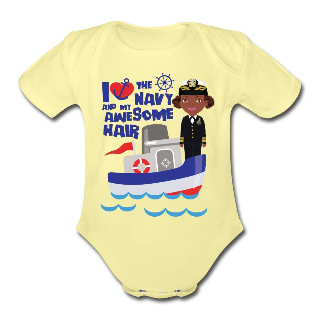 I Love the Navy and My Awesome Hair Organic Short Sleeve Baby Bodysuit-SPOD-Armed Forces with Awesome Hair,Baby Bodysuits,Career T shirts and Onesies,Girls Clothes,infant,Infants,Kids & Babies,navy awesome,Shop,SPOD