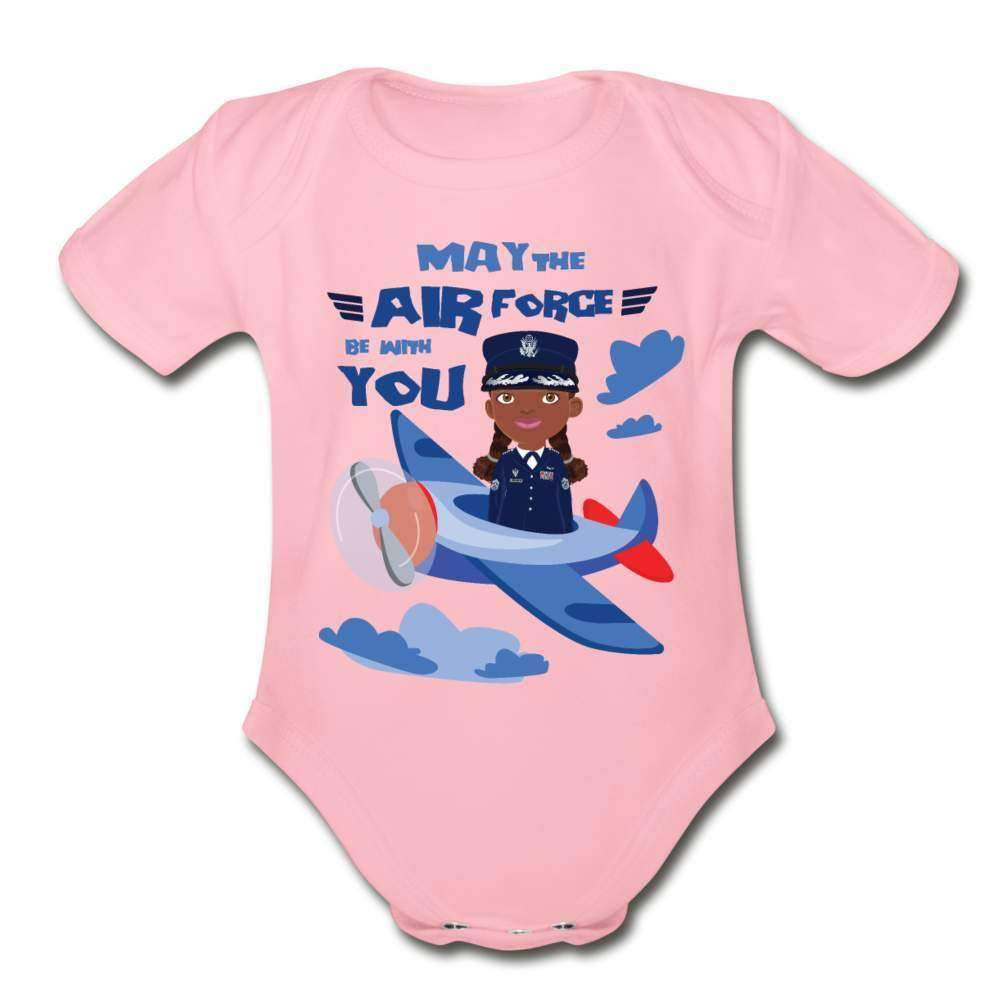 May the Air Force be with You Organic Short Sleeve Baby Bodysuit-SPOD-Airforce,Girls Clothes,infant,Infants,Shop,SPOD