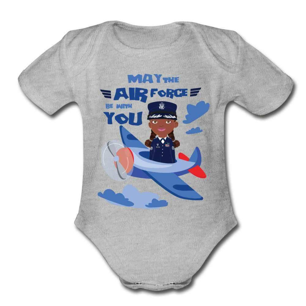 May the Air Force be with You Organic Short Sleeve Baby Bodysuit-SPOD-Airforce,Girls Clothes,infant,Infants,Shop,SPOD