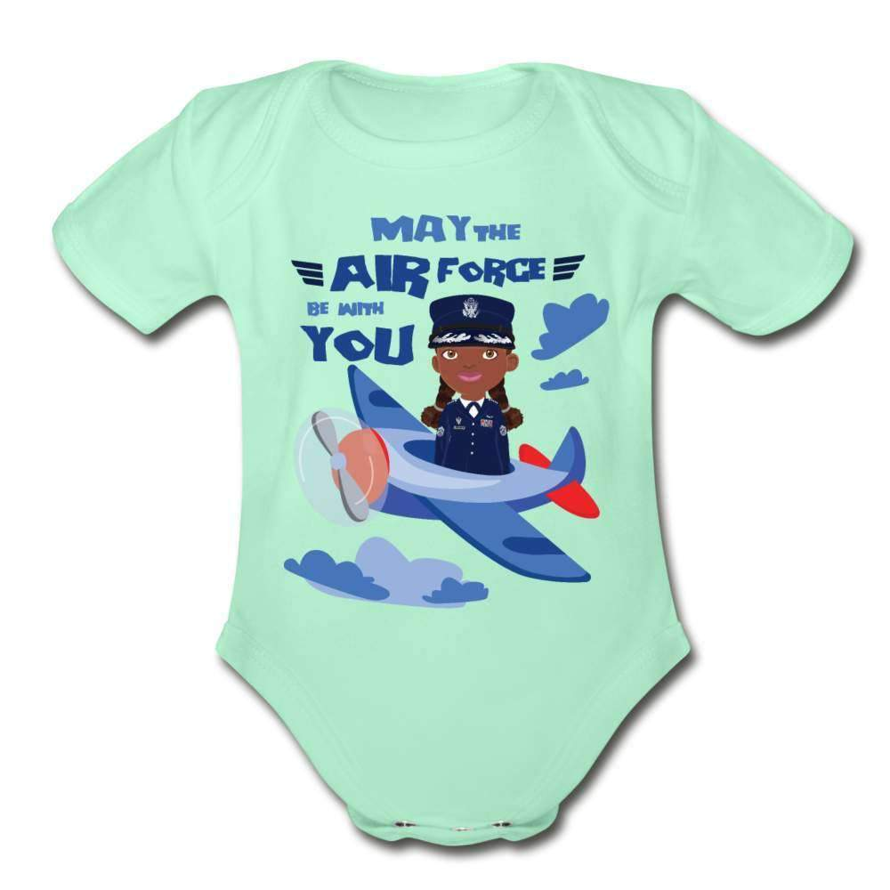 May the Air Force be with You Organic Short Sleeve Baby Bodysuit-SPOD-Airforce,Girls Clothes,infant,Infants,Shop,SPOD