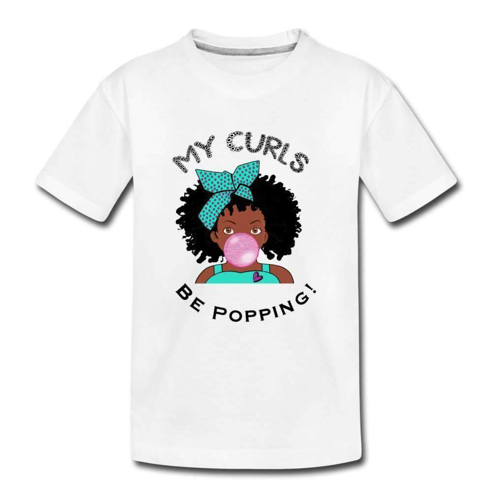 My Curls Be Popping Youth T-Shirt-Riley's Way-Girls Clothes,Girls T-shirts,My Curls Be Popping,Shop,T-Shirts,youth apparel