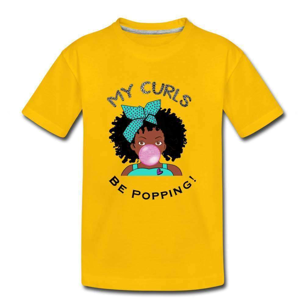 My Curls Be Popping Youth T-Shirt-Riley's Way-Girls Clothes,Girls T-shirts,My Curls Be Popping,Shop,T-Shirts,youth apparel