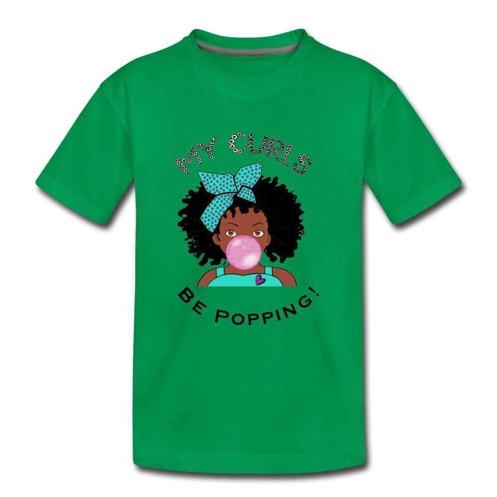 My Curls Be Popping Youth T-Shirt-Riley's Way-Girls Clothes,Girls T-shirts,My Curls Be Popping,Shop,T-Shirts,youth apparel