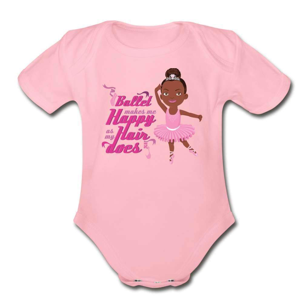 Happy Ballerina Organic Short Sleeve Baby Bodysuit-SPOD-Career T shirts and Onesies,Girls Clothes,Happy Ballerina,infant,Infants,Shop,SPOD