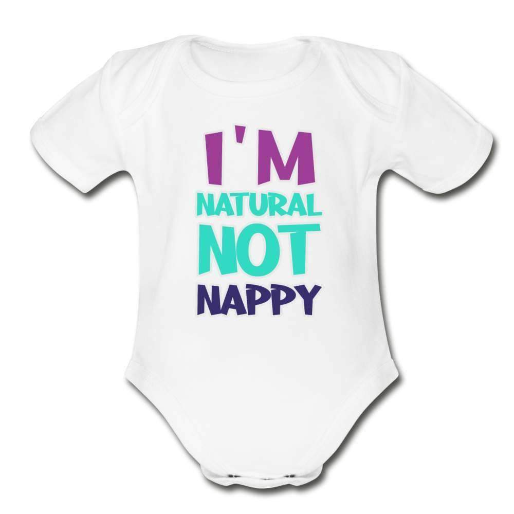 I'm Natural Not Nappy Short Sleeve Baby Bodysuit-SPOD-Girls Clothes,infant,Infants,New Arrivals,Not Nappy,Shop,SPOD