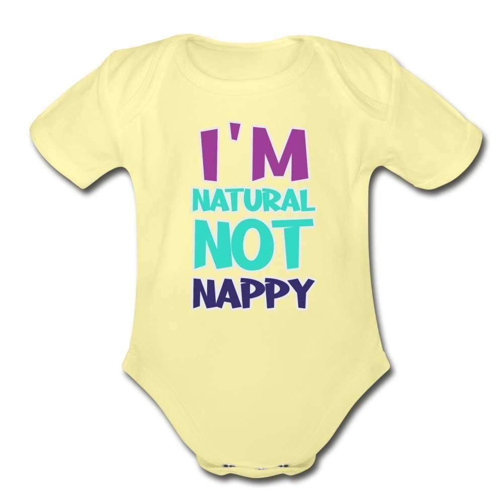 I'm Natural Not Nappy Short Sleeve Baby Bodysuit-SPOD-Girls Clothes,infant,Infants,New Arrivals,Not Nappy,Shop,SPOD