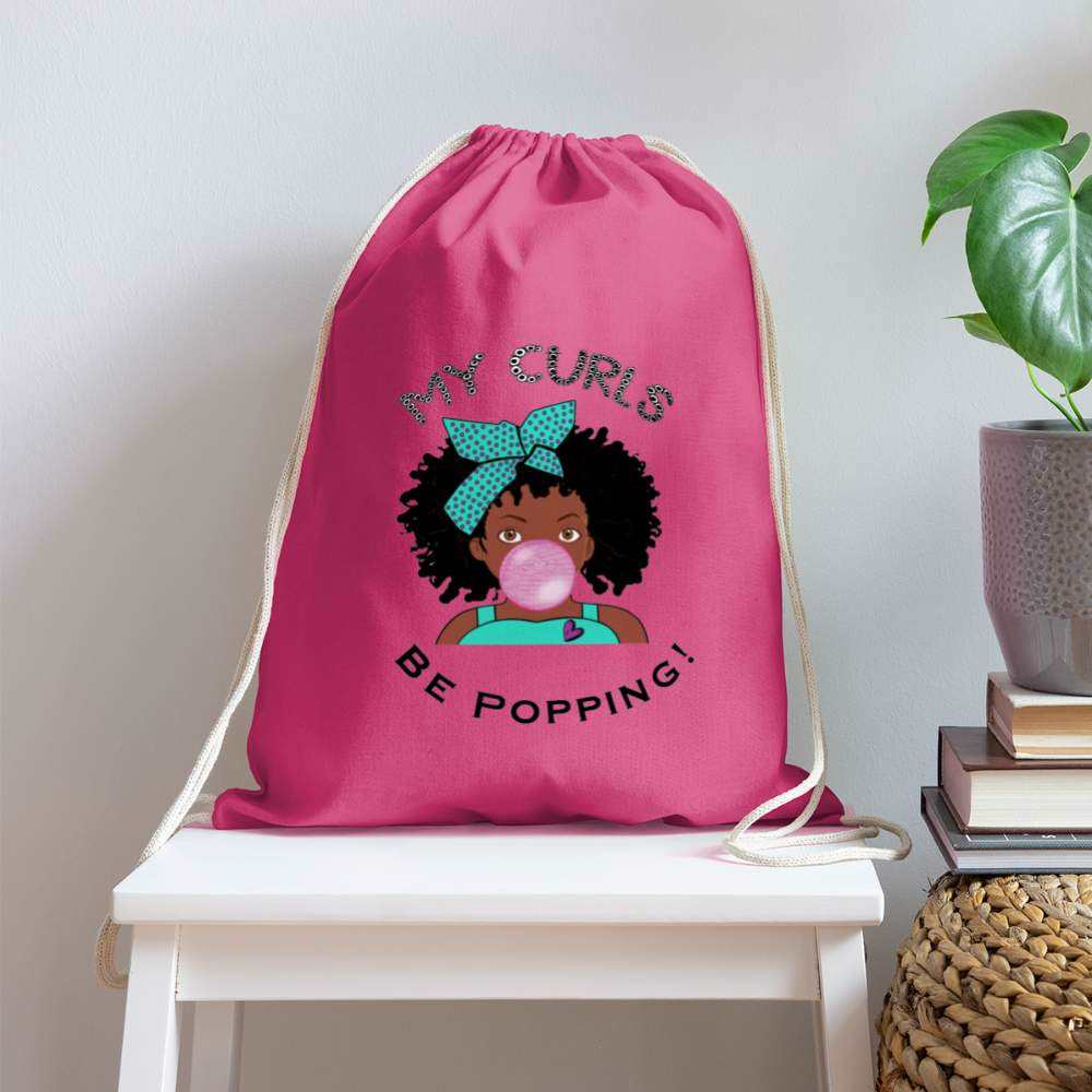 My Curls Be Popping Cotton Drawstring Bag-SPOD-Accessories,Bags,Bags & Backpacks,Shop,SPOD