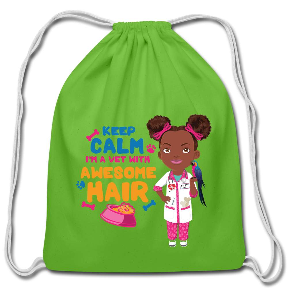 Veterinarian Cotton Drawstring Bag - clover