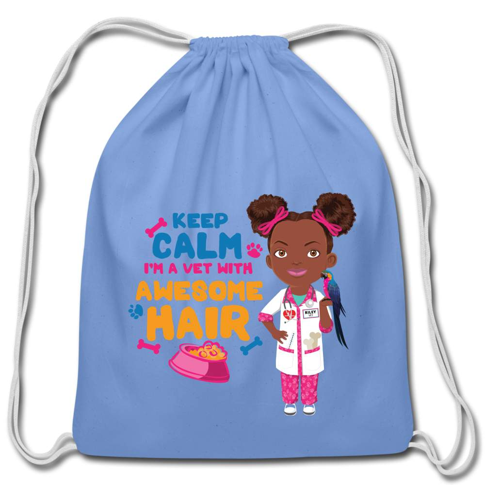Veterinarian Cotton Drawstring Bag - carolina blue