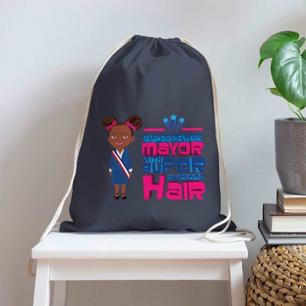 Mayor Cotton Drawstring Bag - navy