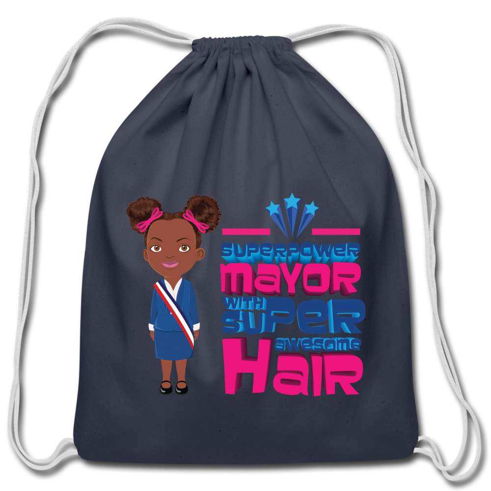Mayor Cotton Drawstring Bag - navy