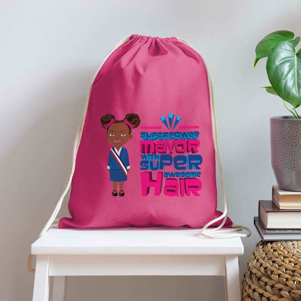 Mayor Cotton Drawstring Bag - pink