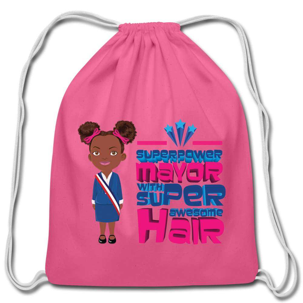 Mayor Cotton Drawstring Bag - pink
