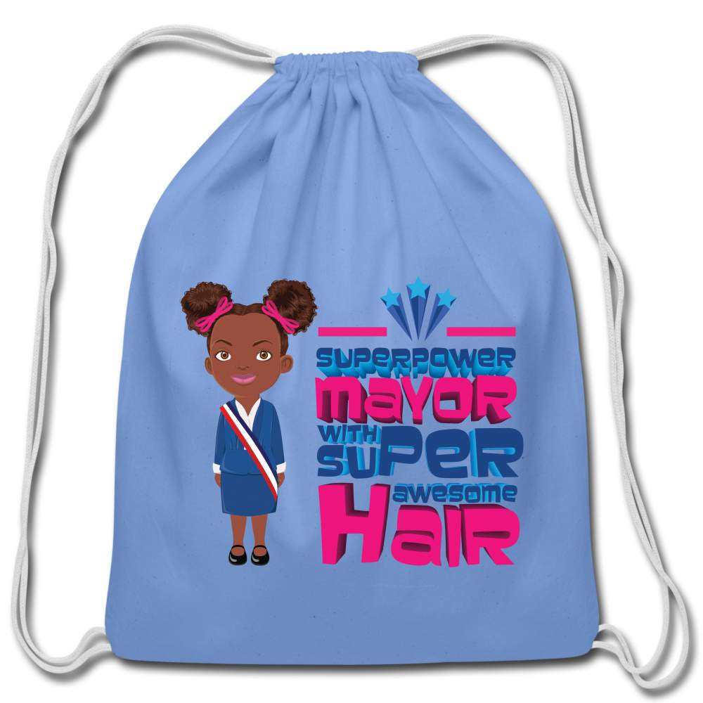 Mayor Cotton Drawstring Bag - carolina blue