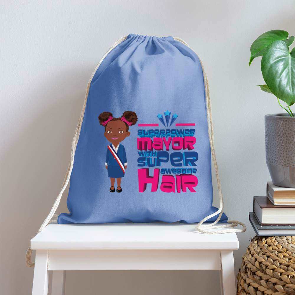 Mayor Cotton Drawstring Bag - carolina blue