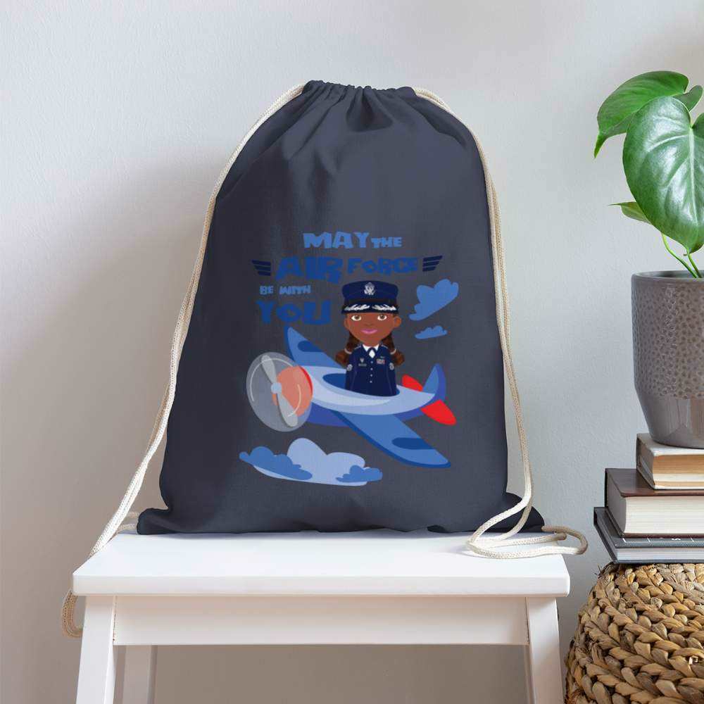 Airforce Cotton Drawstring Bag - navy