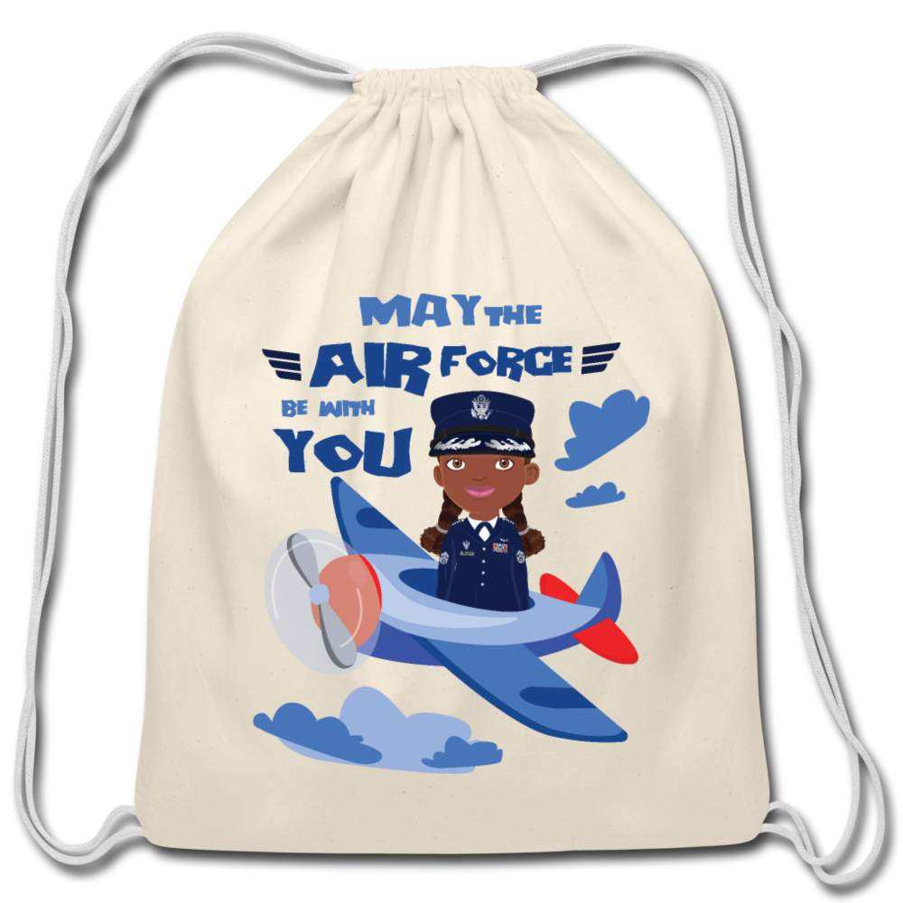 Airforce Cotton Drawstring Bag - natural