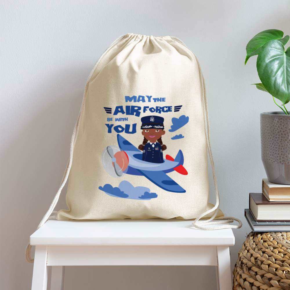 Airforce Cotton Drawstring Bag - natural
