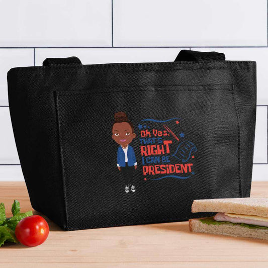 I Can Be President Lunch Bag - black
