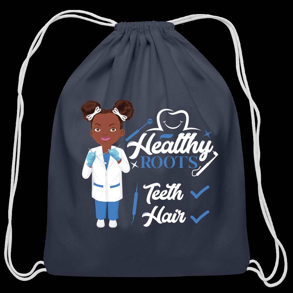 Dentist Cotton Drawstring Bag - navy