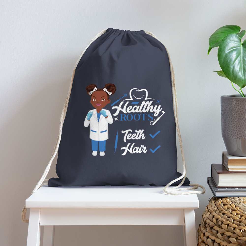 Dentist Cotton Drawstring Bag - navy