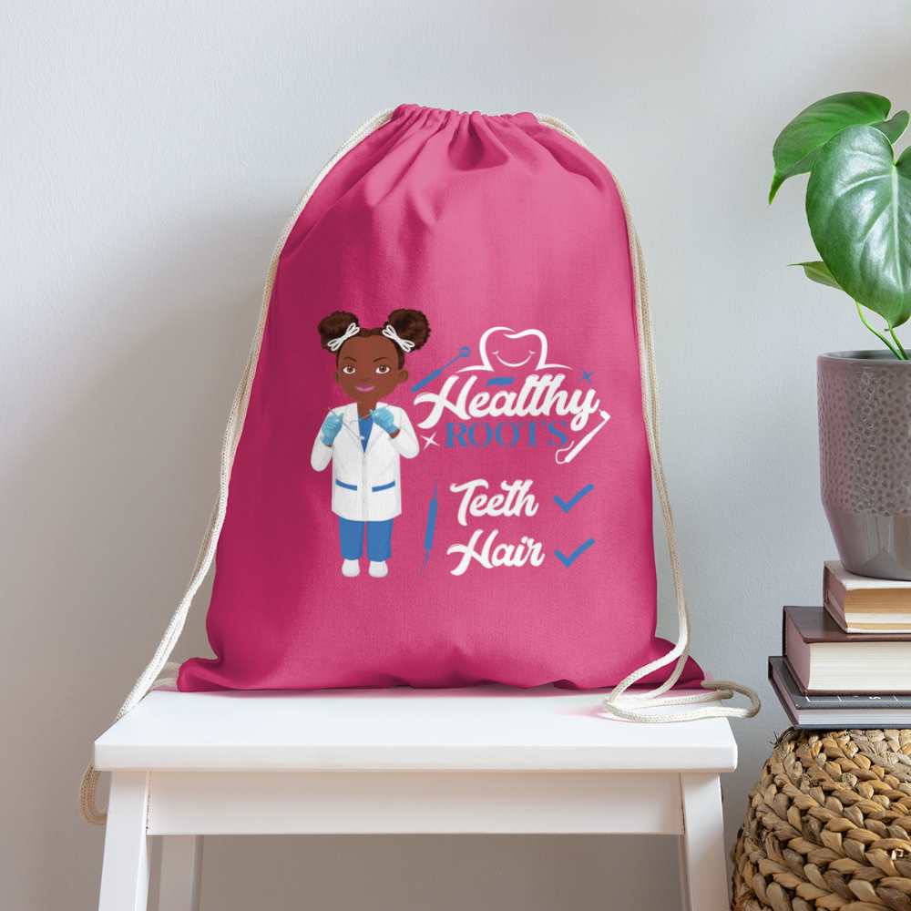 Dentist Cotton Drawstring Bag - pink