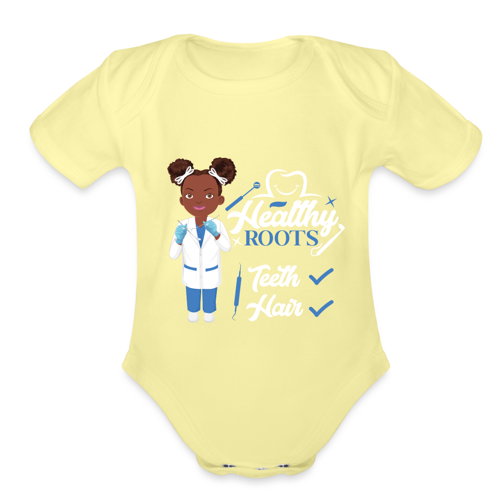 Dentist Organic Baby Bodysuit - washed yellow