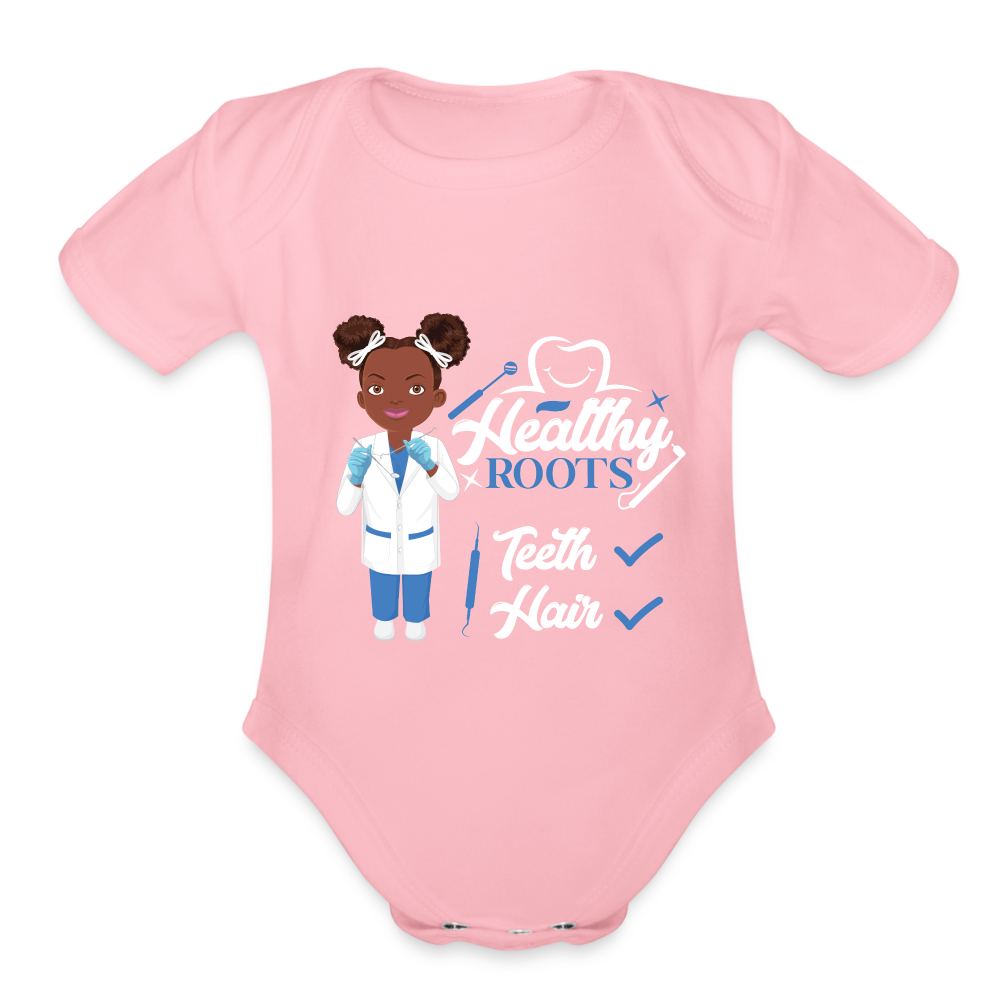 Dentist Organic Baby Bodysuit - light pink