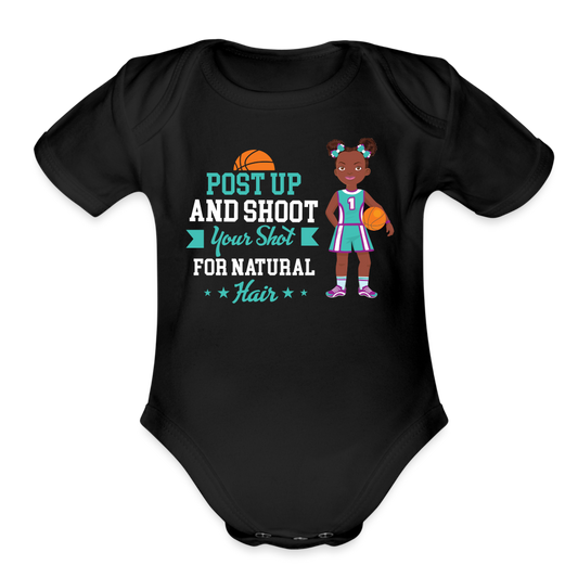 Girls' Basketball Organic Onesie - black